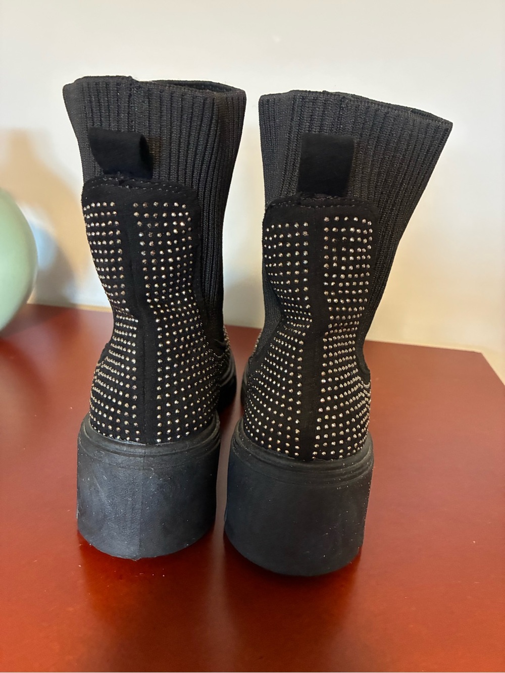Design Lab Studded Knit Platform Chelsea Booties - Picture 4 of 8